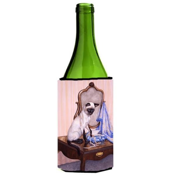 Carolines Treasures BDBA0242LITERK On the Dresser Siamese Cat Wine Bottle Can cooler Hugger BDBA0242LITERK - main